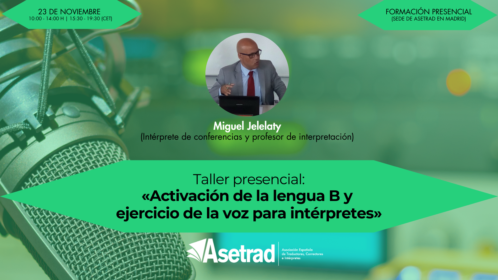 Imagen de la noticia Taller presencial «Activación de la lengua B y ejercicio de la voz para intérpretes»